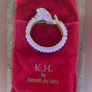 Kenneth Jay Lane pink elephant bracelet